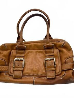 Michael Kors Brown Leather Handbag w/large Buckles